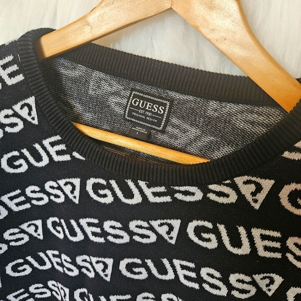 Guess Vintage Logo Knit Crewneck Sweater - Picture 4 of 6